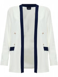 Sarah Lawrence 162-0102 Bicolor Crepe Blazer – Γυναικείο Σακάκι | Off White