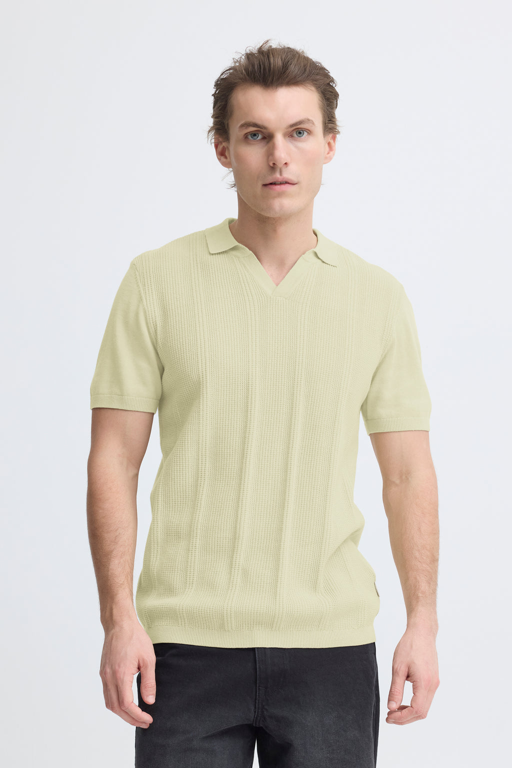 Blend BHBARON Split Polo – Ανδρική Πόλο Μπλούζα | Alfalfa (Πράσινο)