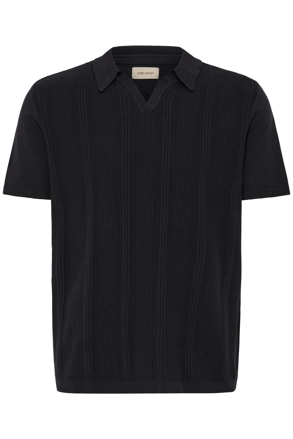 Blend BHBARON Split Polo – Ανδρική Πόλο Μπλούζα | Black Beauty (Μαύρο)