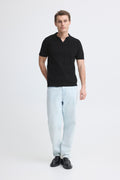 Blend BHBARON Split Polo – Ανδρική Πόλο Μπλούζα | Black Beauty (Μαύρο)