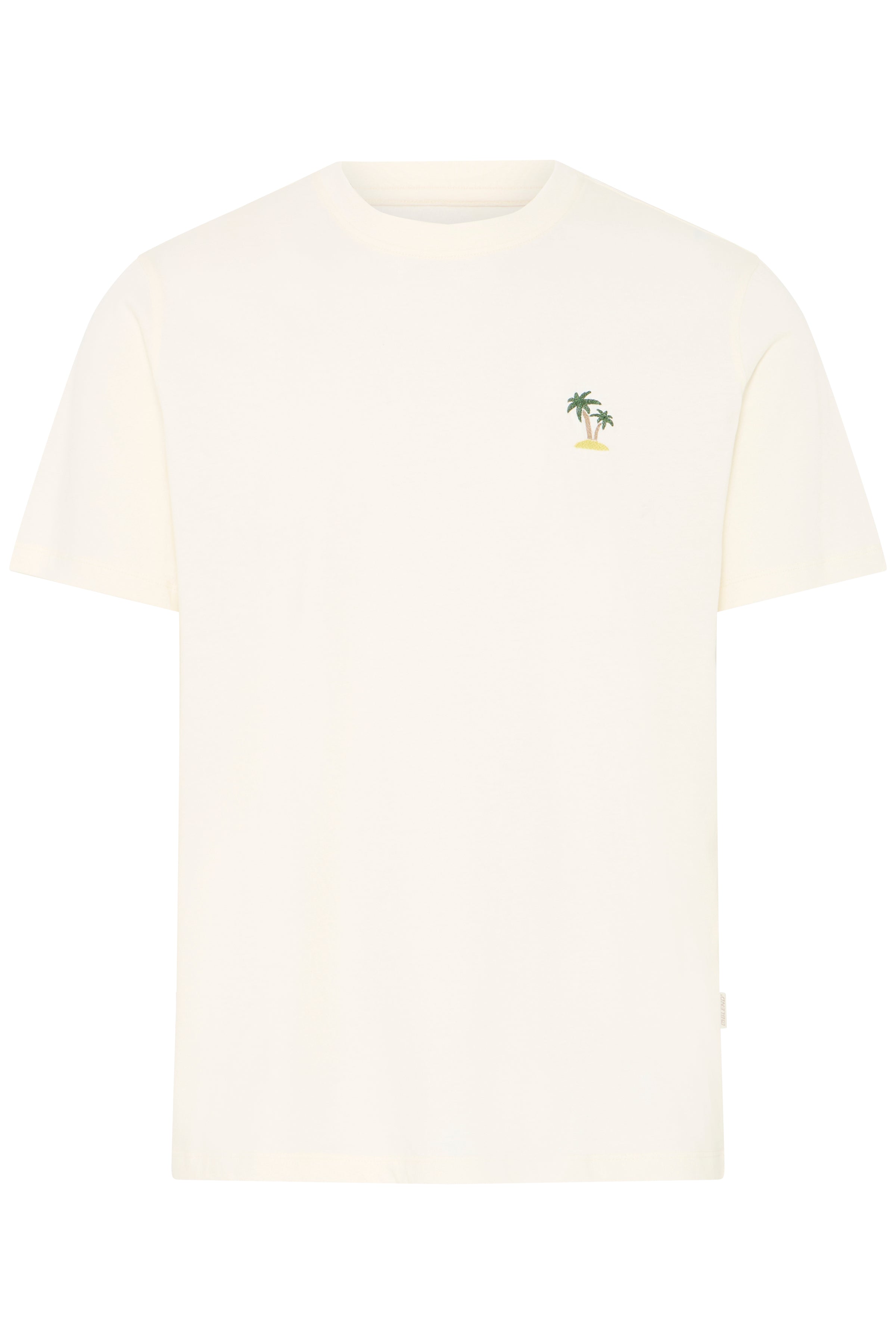 Blend BHKAAN Embroidered Tee – Ανδρικό T-Shirt με Κέντημα – Vanilla Ice (μπροστά)