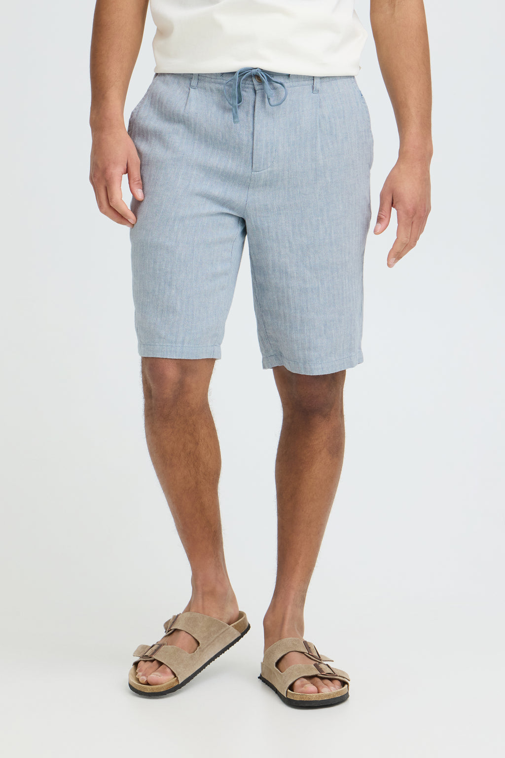 Blend BHMARCO Woven Shorts – Ανδρικό Σορτς από Λινό Μείγμα | Lichen Blue (Γαλάζιο)