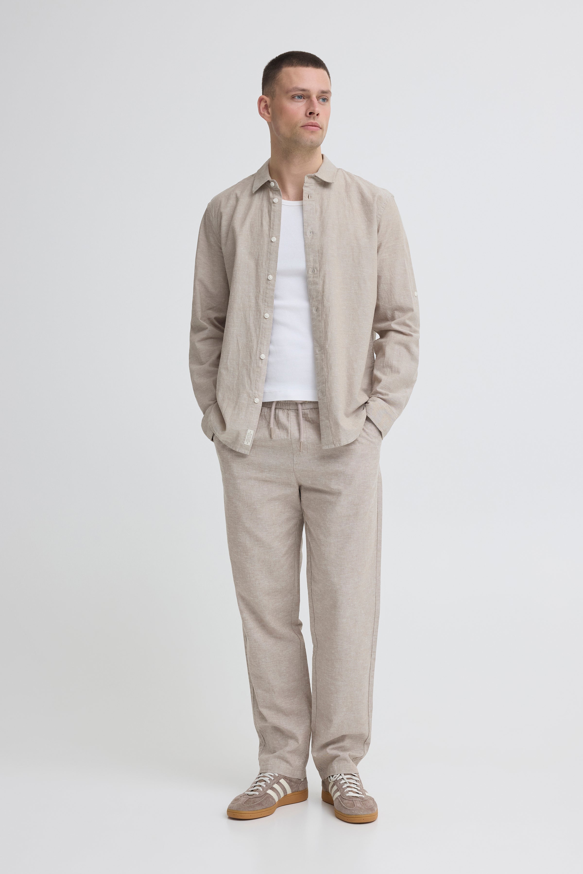 Blend BHABAN Linen Pants – Ανδρικό Λινό Παντελόνι | Crockery (Μπεζ)