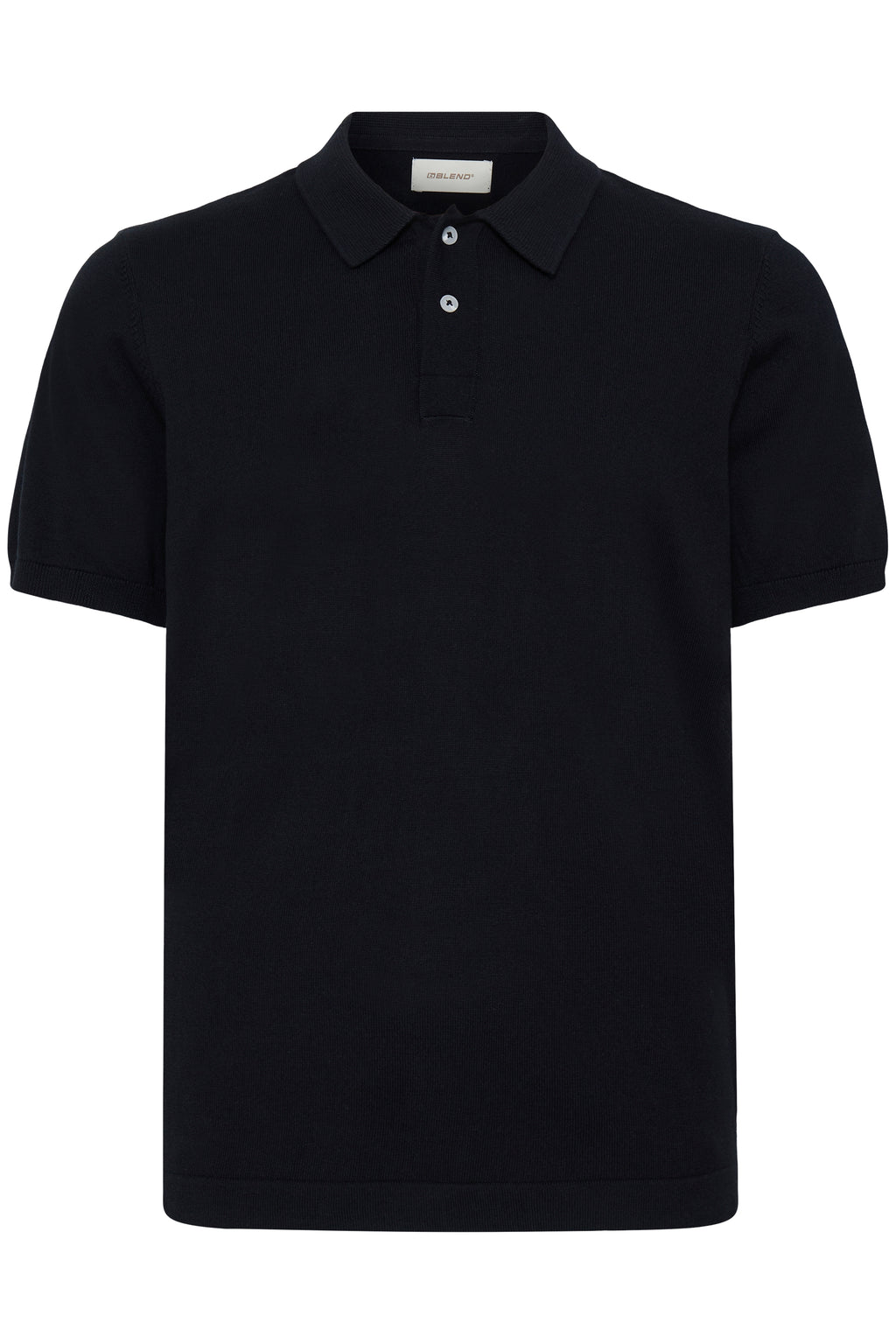 Blend BHDAO Knit Polo – Ανδρική Πλεκτή Πόλο Μπλούζα | Black Beauty (Μαύρο)