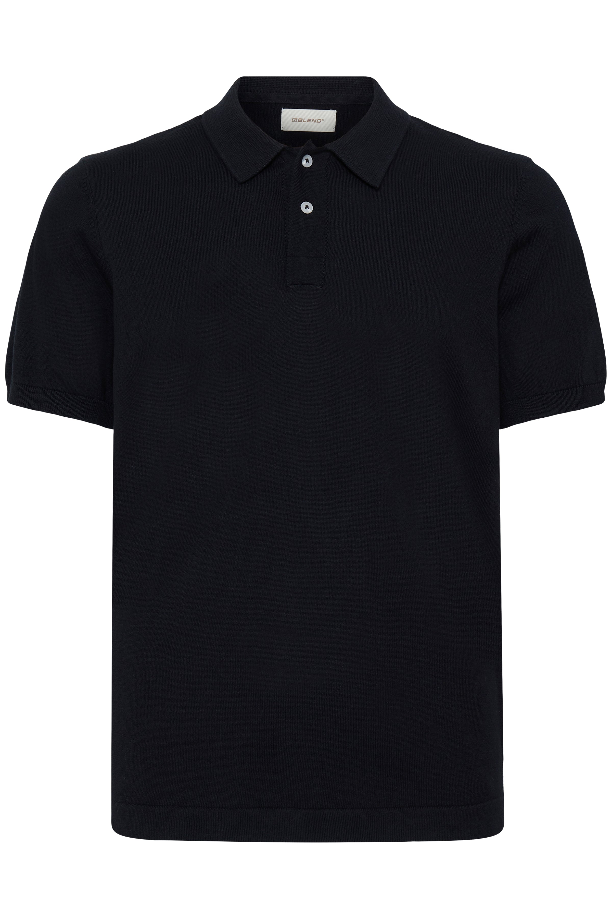 Blend BHDAO Knit Polo – Ανδρική Πλεκτή Πόλο Μπλούζα | Black Beauty (Μαύρο)