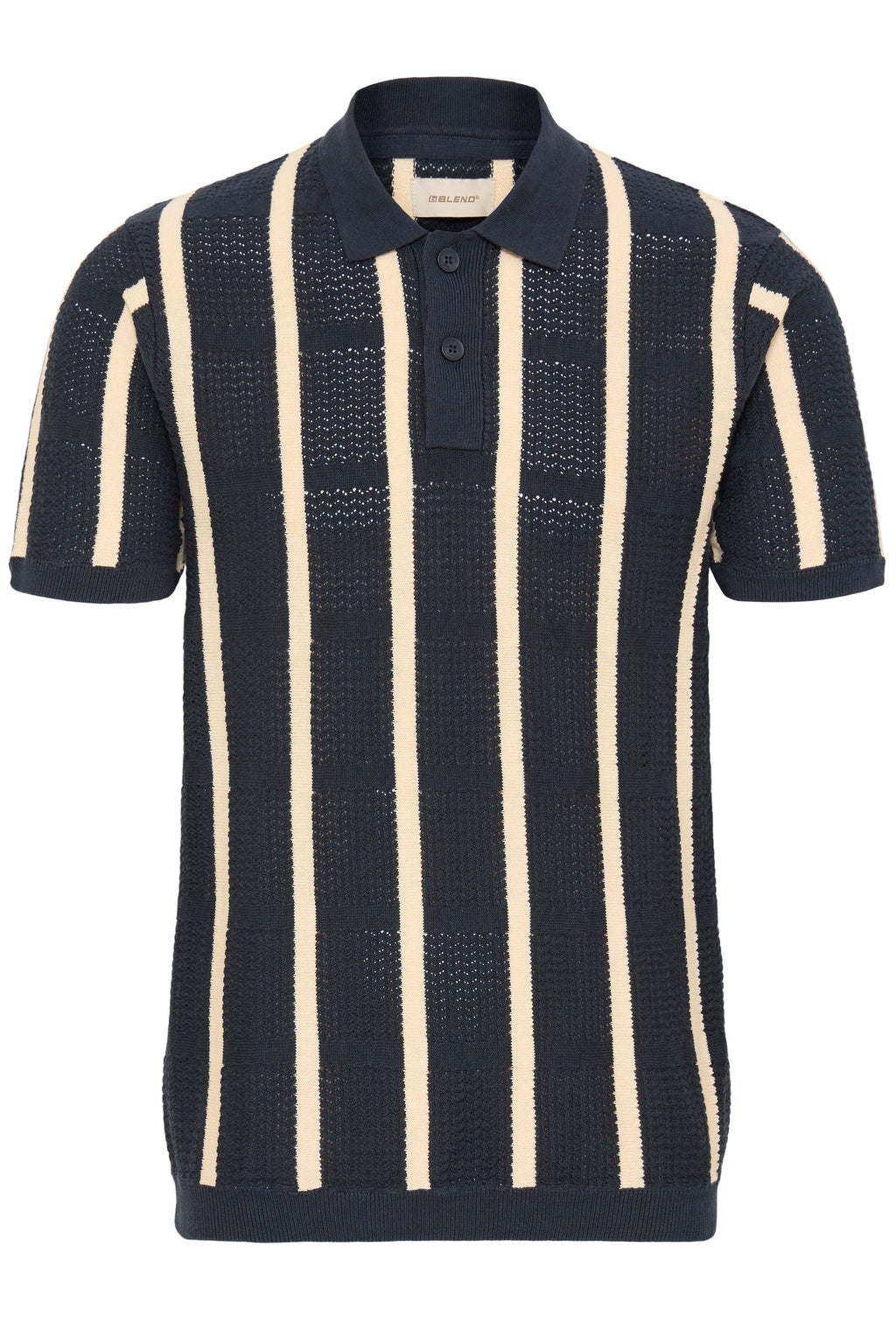 Blend BHDARIN Knit Polo – Ανδρική Πλεκτή Πόλο Μπλούζα | Salute (Σκούρο Μπλε)