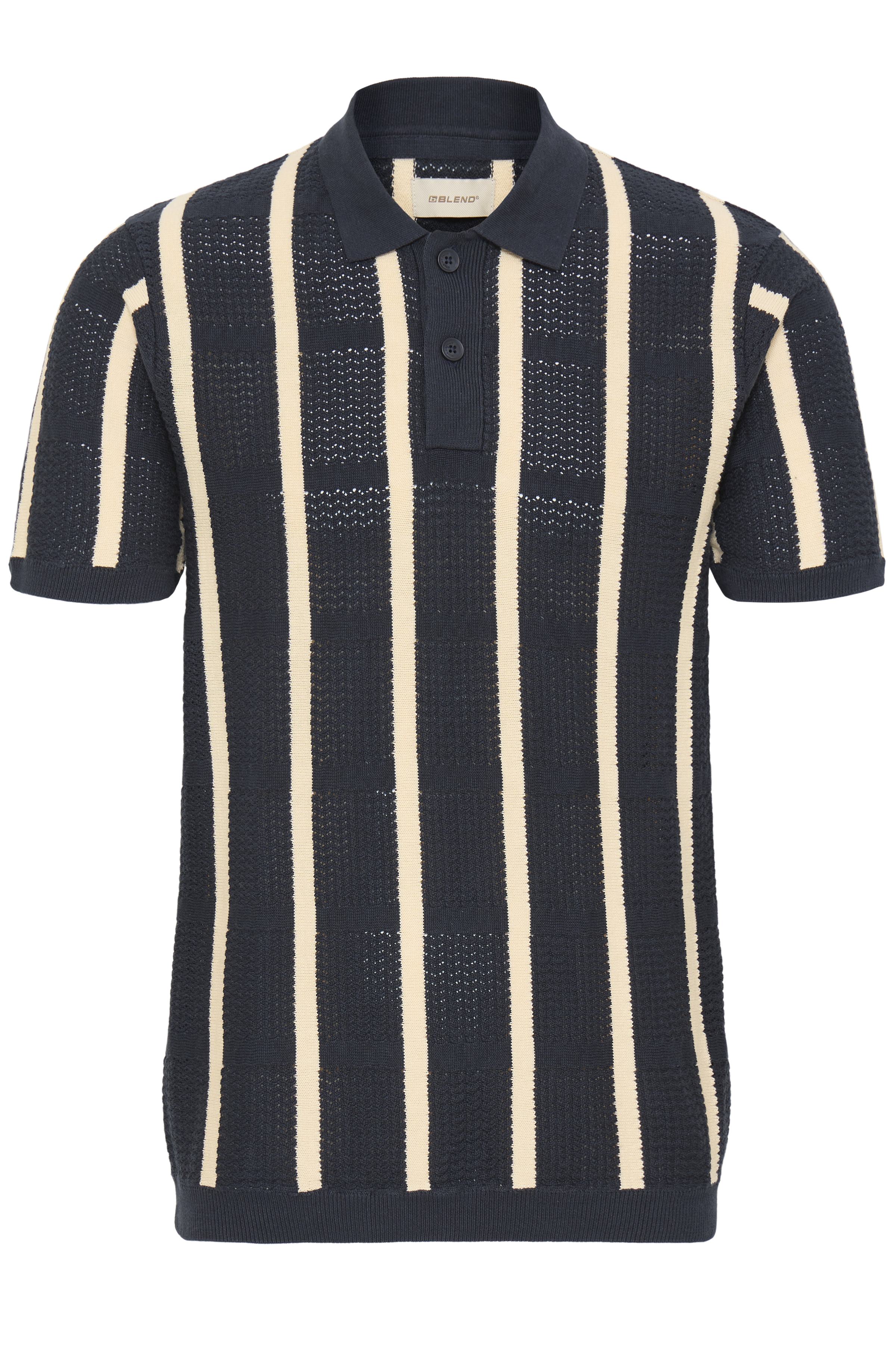 Blend BHDARIN Knit Polo – Ανδρική Πλεκτή Πόλο Μπλούζα | Salute (Σκούρο Μπλε)