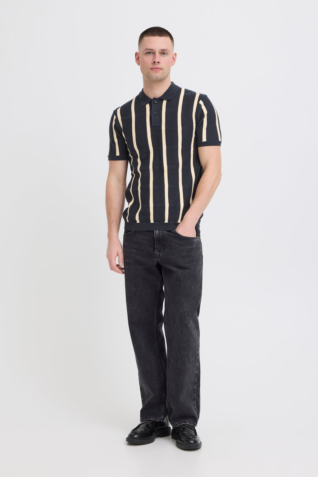 Blend BHDARIN Knit Polo – Ανδρική Πλεκτή Πόλο Μπλούζα | Salute (Σκούρο Μπλε)