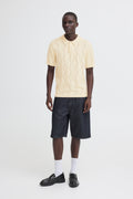 Blend BHDURAN Knit Polo – Ανδρική Πλεκτή Πόλο Μπλούζα | Bleached Sand (Μπεζ)