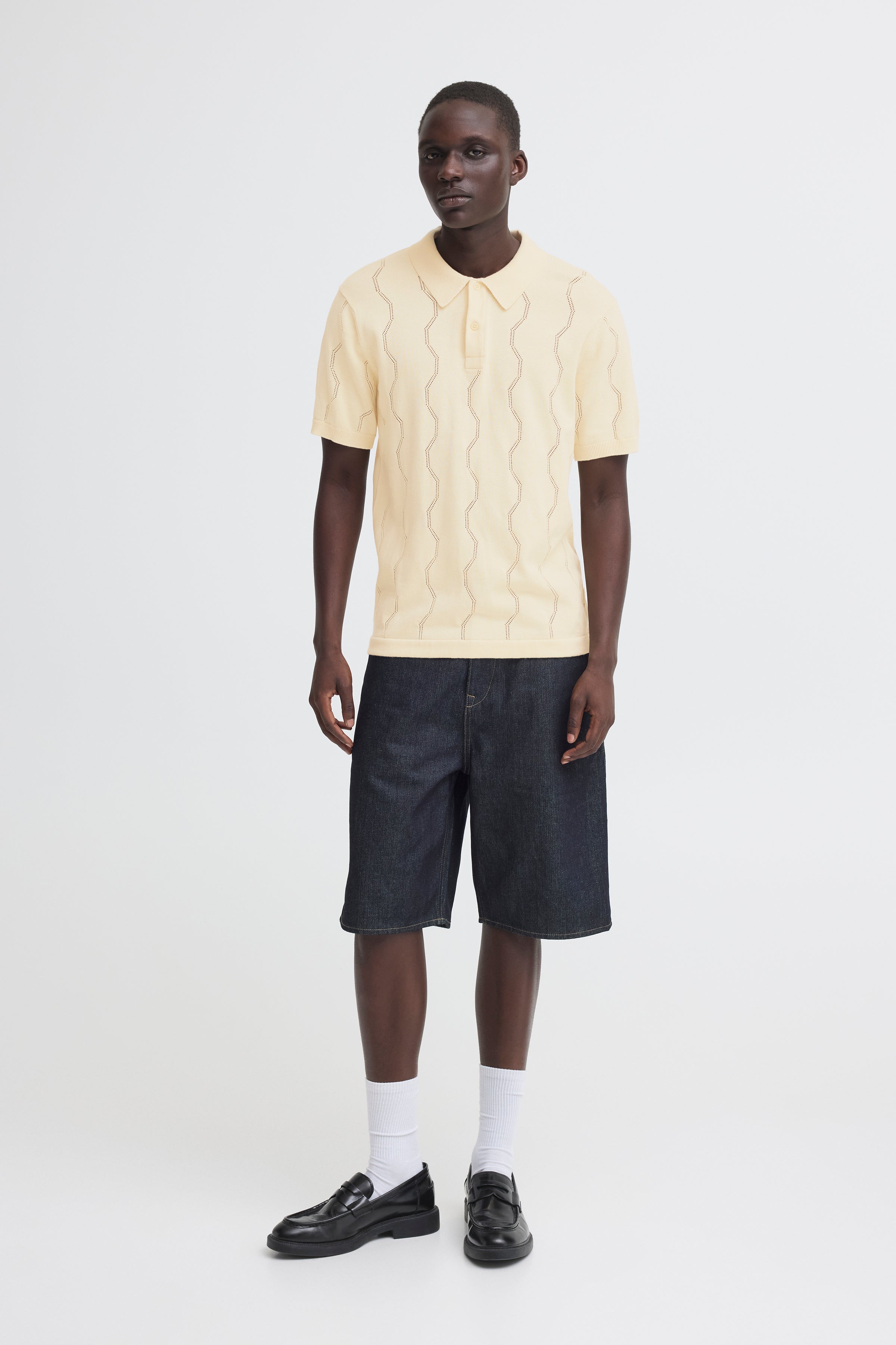 Blend BHDURAN Knit Polo – Ανδρική Πλεκτή Πόλο Μπλούζα | Bleached Sand (Μπεζ)