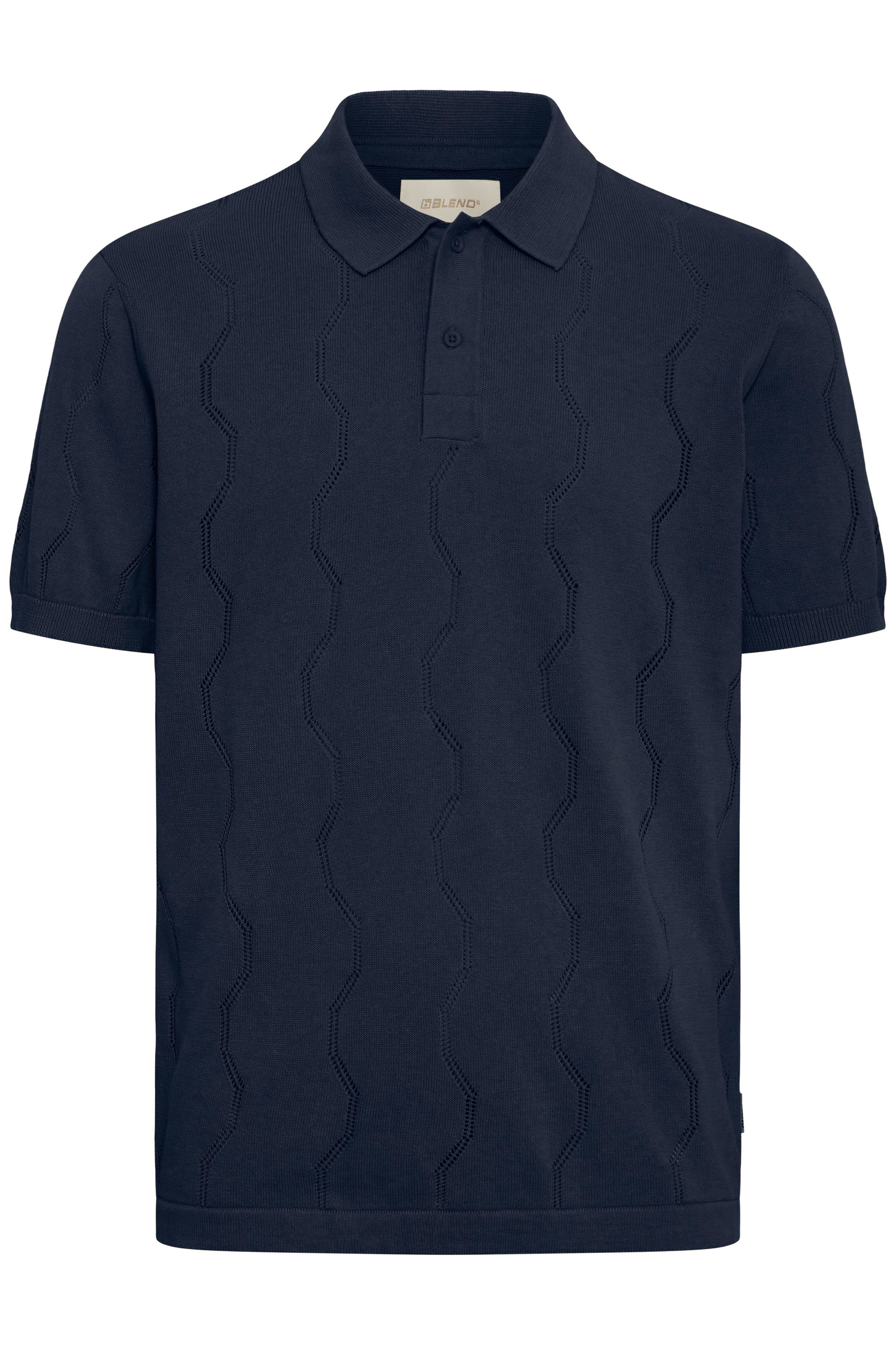 Blend BHDURAN Knit Polo – Ανδρική Πλεκτή Πόλο Μπλούζα | Salute (Σκούρο Μπλε)