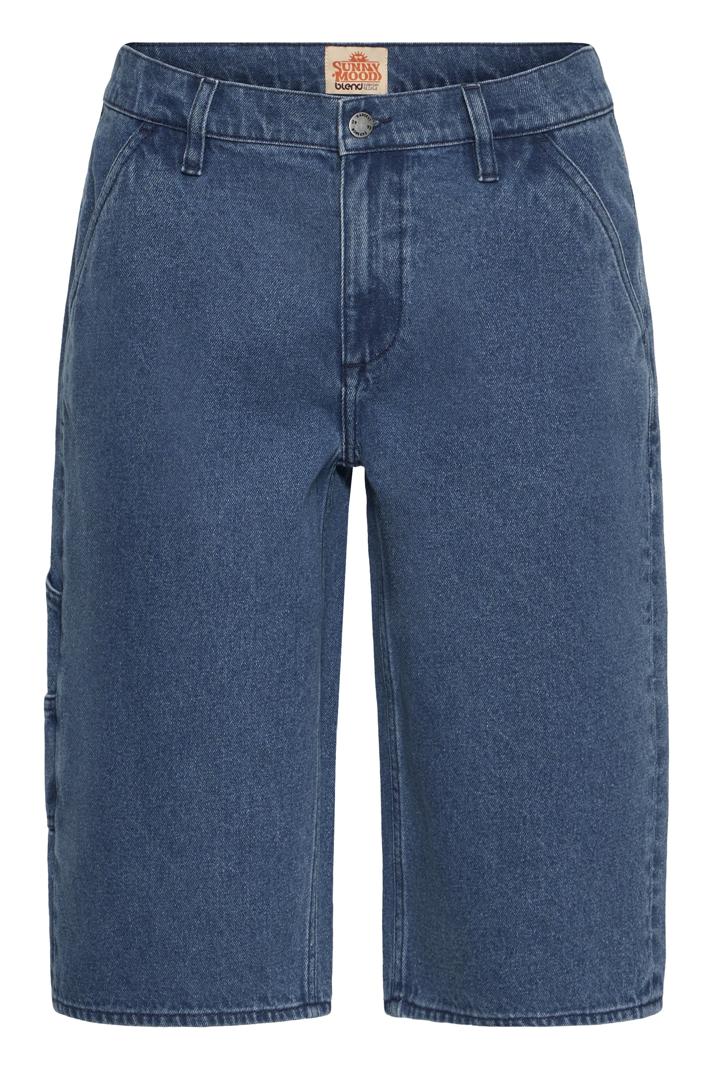 Blend BHMIGS Sun Flake Loose – Ανδρική Τζιν Βερμούδα – Denim Middle Blue (μπροστά)