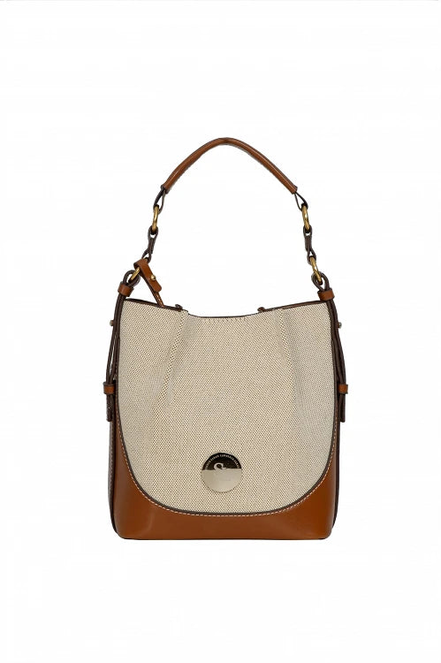 Sarah Lawrence 262-2204 Canvas Bucket Bag – Γυναικεία Δίχρωμη Τσάντα | Μπεζ