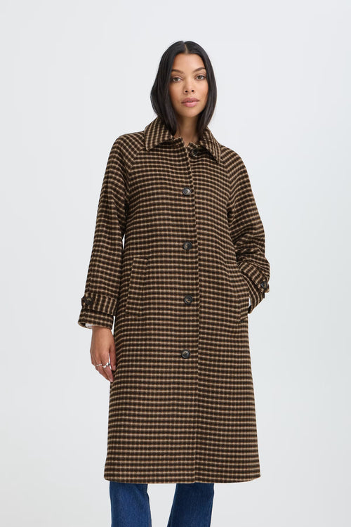 Be Young BYCAMIO Coat - Olive Night Check / Green