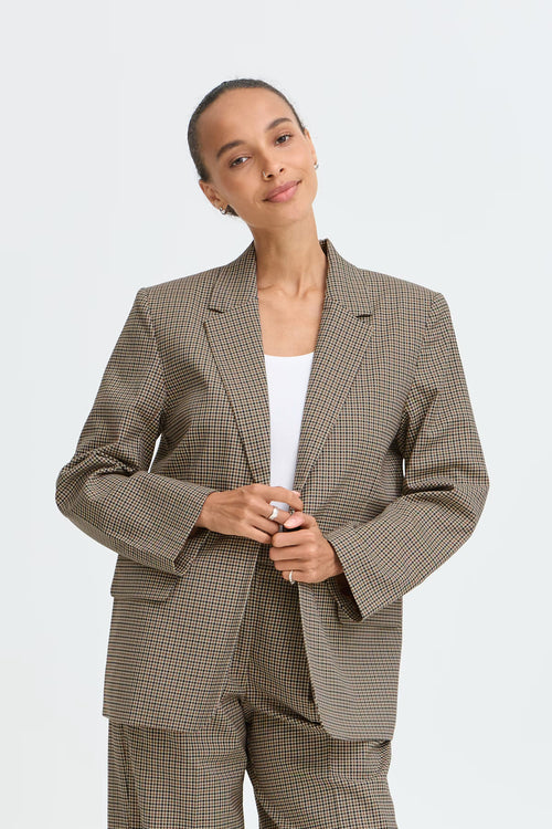 Be Young BYESTOLO Blazer - Sepia Check / Green