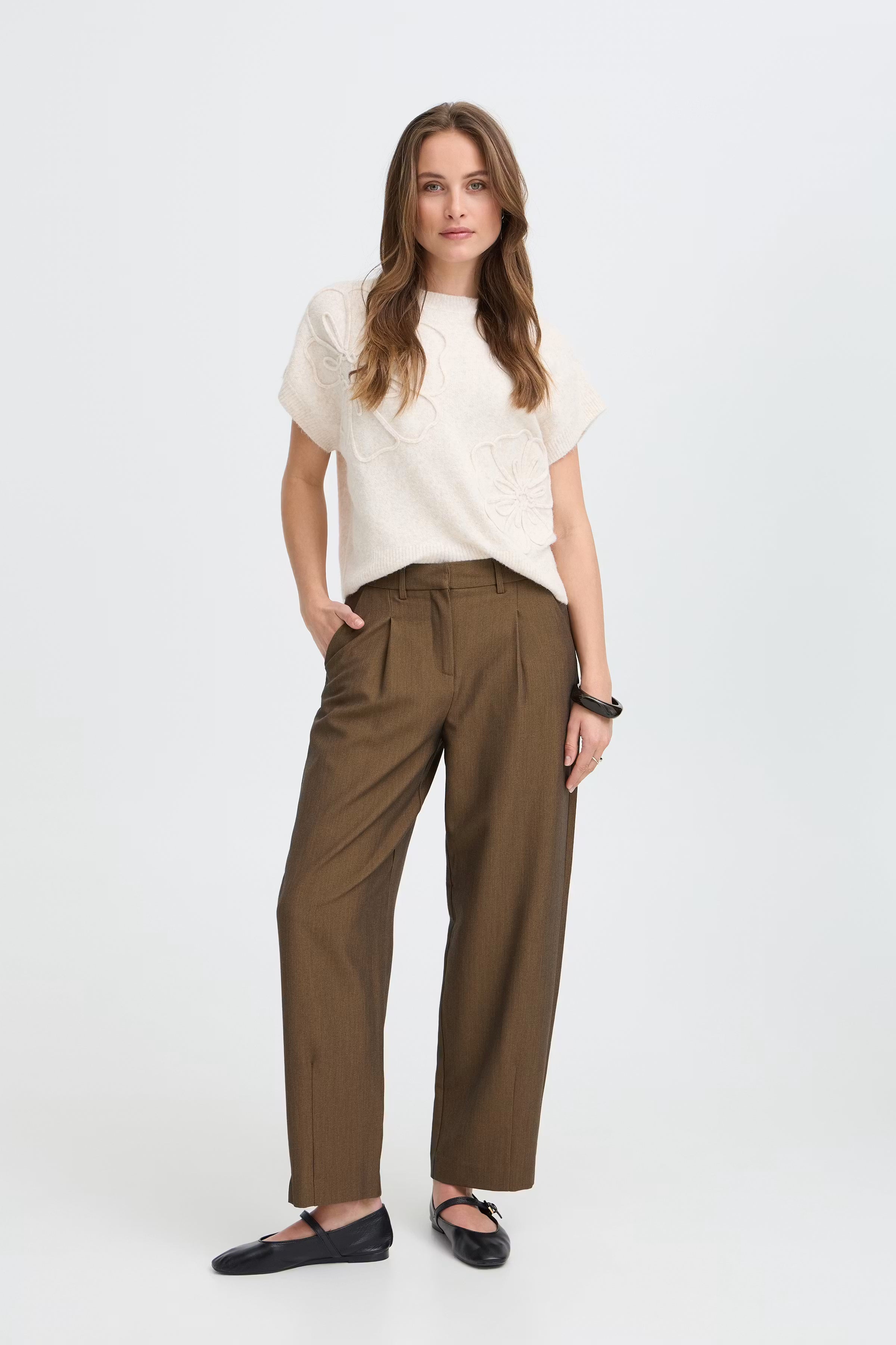 Be Young BYDANTA Trousers - Sepia Melange / Brown
