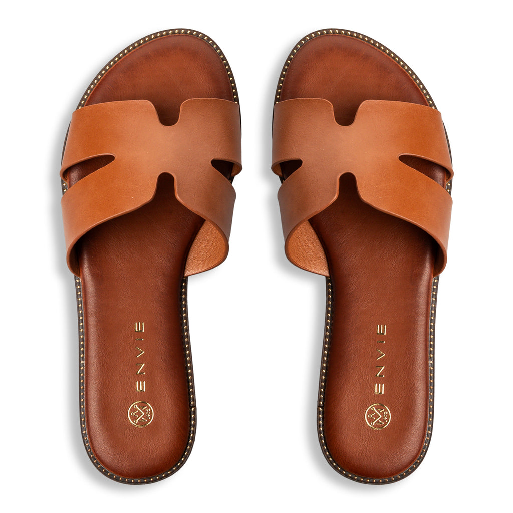 Envie E96-23316 Flat Sandals – Γυναικεία Σανδάλια | Καμελ